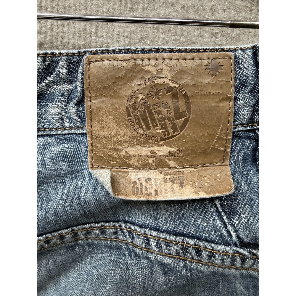 Moritz Jeans Mens 30x30 Blue Denim Straight Leg Distressed Carlo TM754-J Greece - Picture 6 of 12